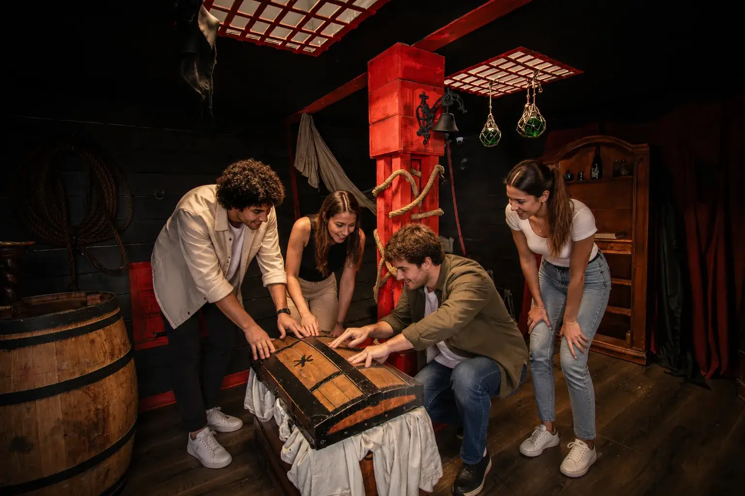 Salle d'escape game « Trésor des Caraïbes » sur le thème des pirates à Trouville