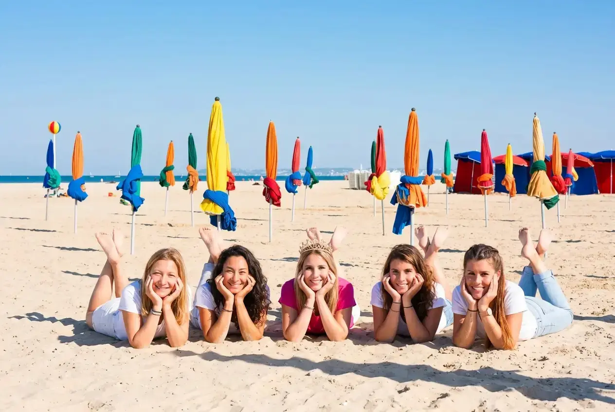 Séance photo souvenir entre copines pour un EVJF sur la Côte Fleurie